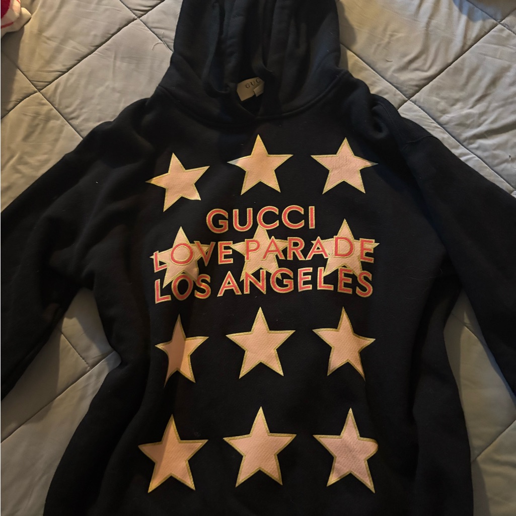 Gucci Black Cotton Hoodie Sweatshirt